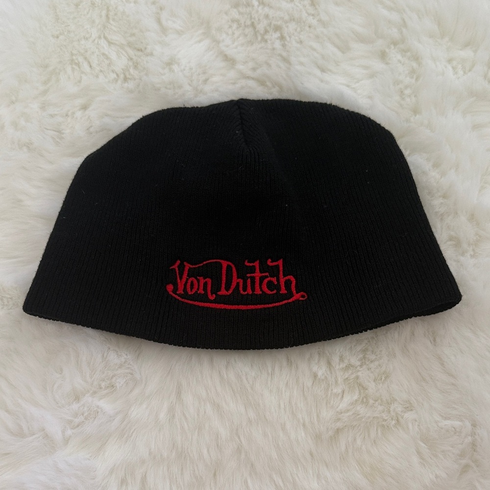 Kids VTG Von Dutch Black Beanie